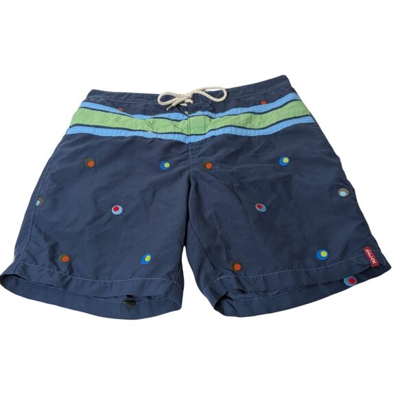 Tommy Bahama Relax Embroidered Olive Swim Shorts Mens Size Large Blue Mesh Lined - Picture 1 of 12